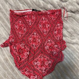 New Look Red Paisley Crop Top